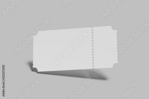 Cuadro en lienzo Blank Ticket Mockup with Perforated Line