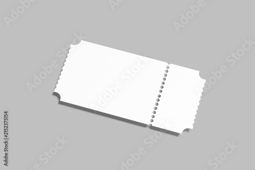 Blank Ticket Mockup with Perforated Line
