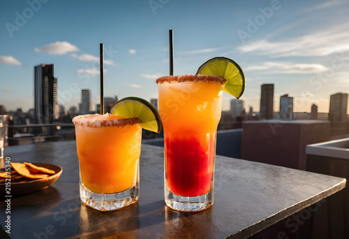 Two refreshing cocktails wi...