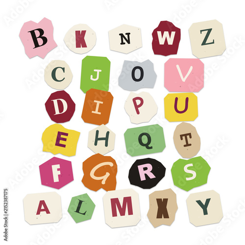 Canvas Print Colorful alphabet letters and numbers illustration with playful background isola
