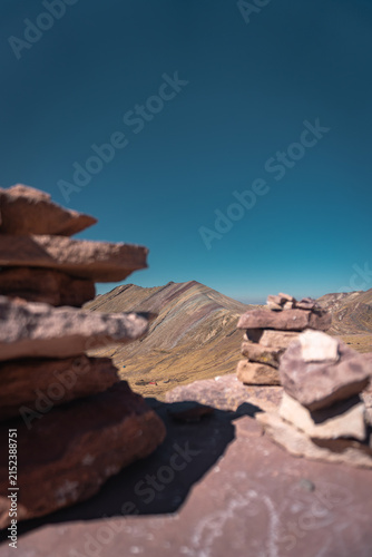 Colorful Mountain Landscape at Palccoyo, Cusco Peru
