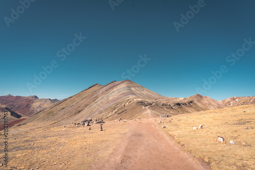 Colorful Mountain Ridge in Palccoyo, Cusco Peru