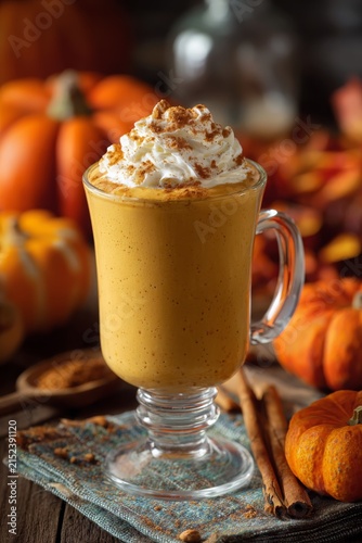natural smoothie made from yellow pumpkin. Generative AI,
