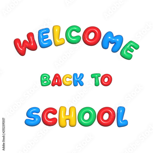 Welcome back to school .Back to school concept.
3D color illustration. PNG with transparent background.	