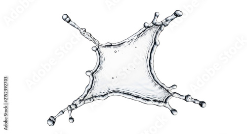 Water splash isolated on transparent background