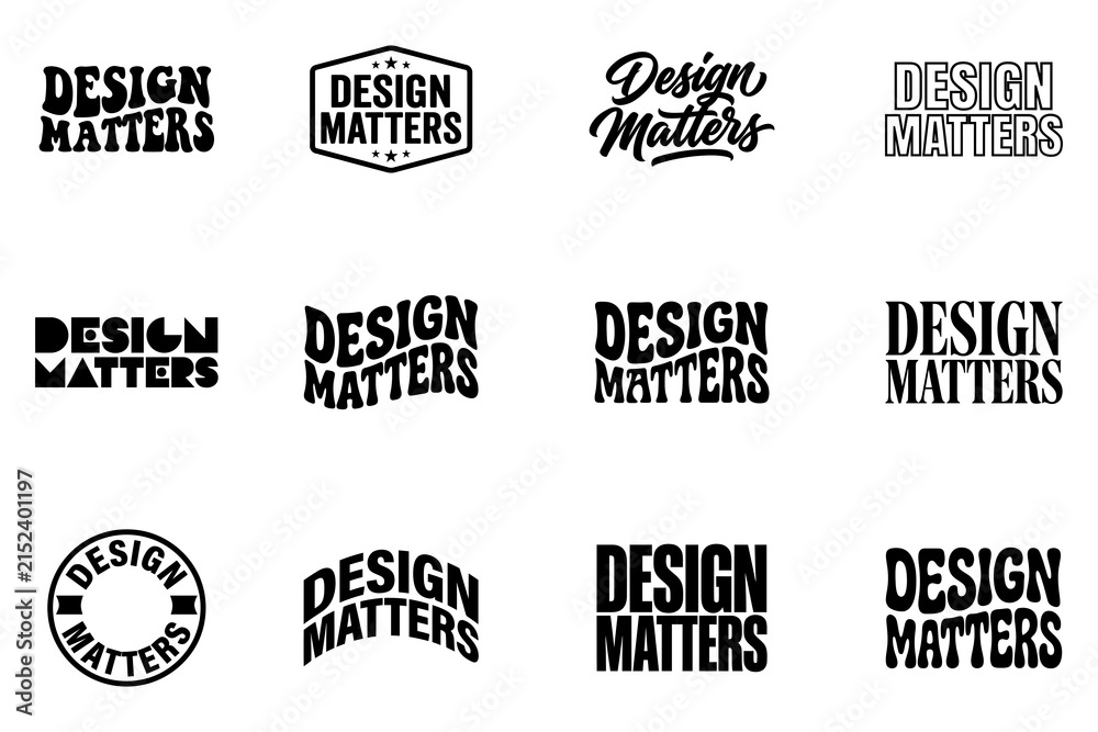 Obraz premium Retro Design Matters Typography Collection for Apparel Print
