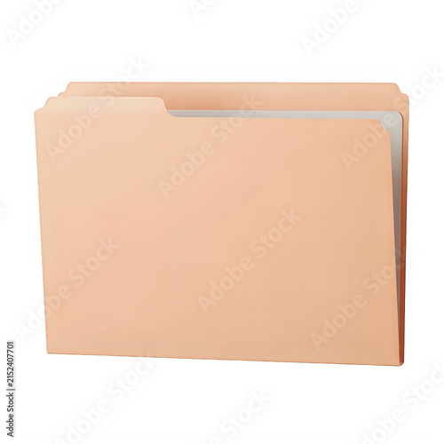 A single empty light brown paper office folder for documents