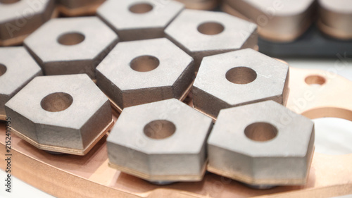 Industrial Hexagonal Metal Components with Central Holes