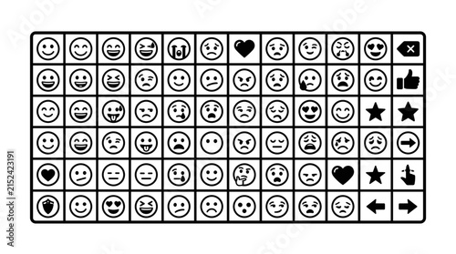 Collection of smiley face emojis and icons.