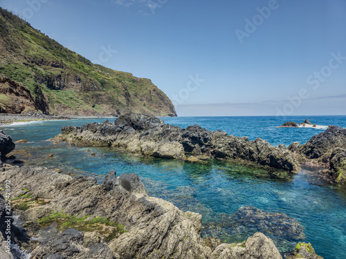 Porto Moniz Natural Swimming Pools on the Volcanic Coast of Madeira, Portugal