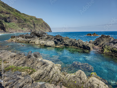 Porto Moniz Natural Swimming Pools on the Volcanic Coast of Madeira, Portugal