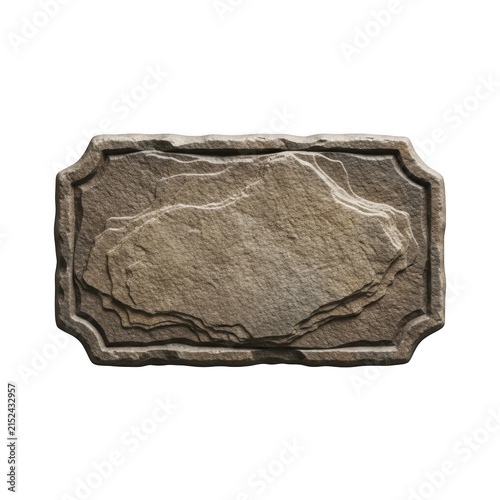Rustic stone plaque with empty textured surface