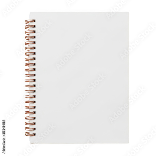 Blank spiral notebook with copper metal wire binding