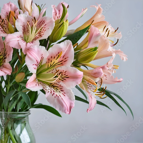 Pink alstroemeria flowers i...