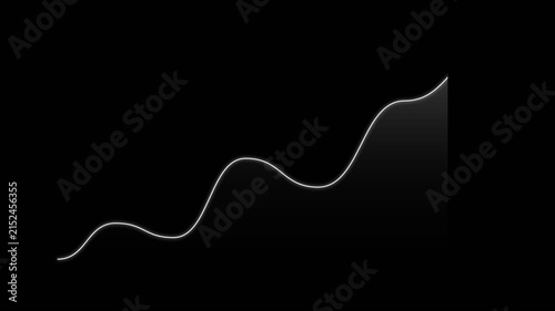 Minimalist Glowing Line Chart Showing Financial Growth Concept on Black Background