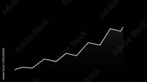 Luminous White Financial Growth Curve Animation on Black Background
