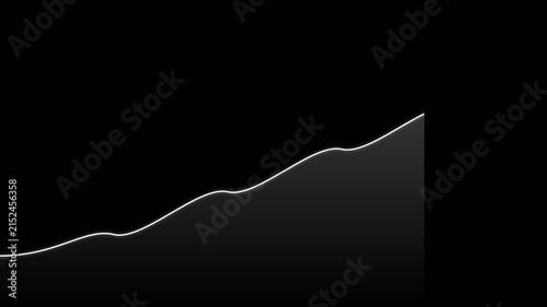 Luminous Business Growth Chart Animating Upward on Dark Background