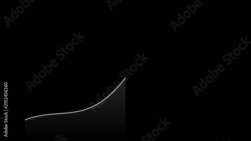 Minimalist Financial Growth Chart Animating Upward on Dark Background