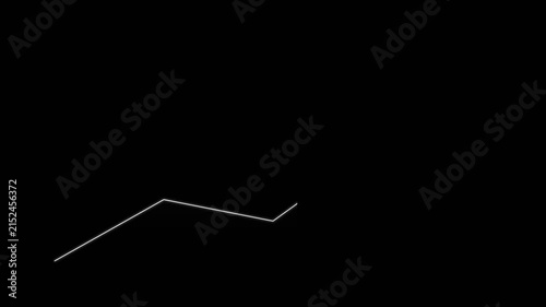 Minimalist White Line Graph Animating Upward on Black Background Representing Financial Growth