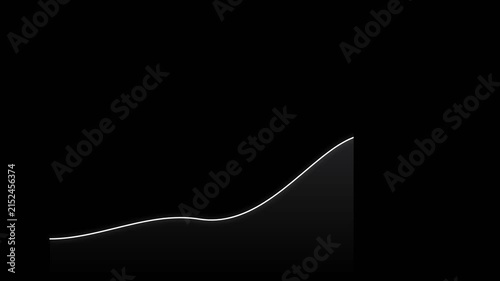 Minimalist Financial Growth Graph Rising on Clean Black Background