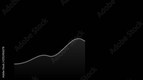Minimalist Financial Growth Line Chart Animating Upwards on Black Background
