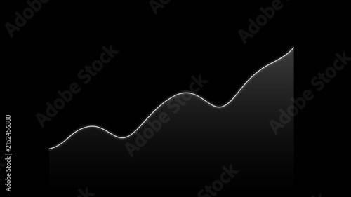 Minimalist Upward Trend Graph on Black Background Business Growth Concept Loop
