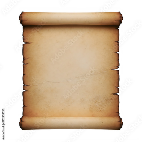 Old parchment paper scroll with blank space