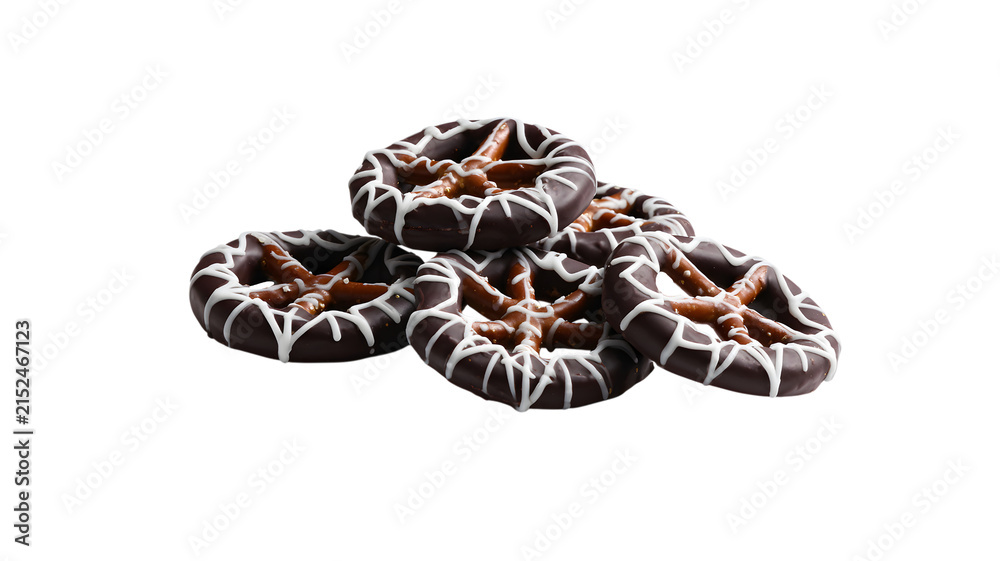 Obraz premium Chocolate pretzel snacks drizzle delight for parties