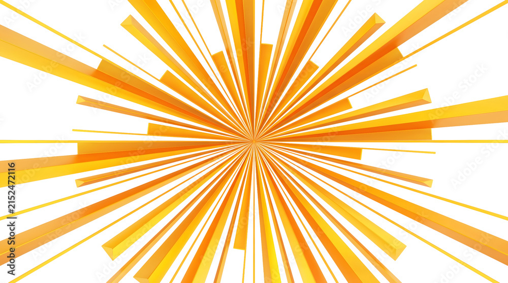 Fototapeta premium Abstract orange and yellow radial lines background