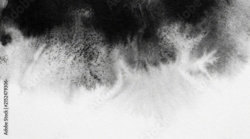 Abstract black and white watercolor texture suitable for web banners and backgrounds.