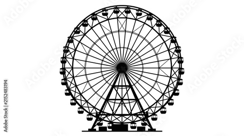 Ferris wheel silhouette vector illustration on a black background
