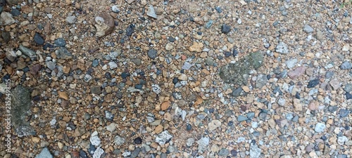Canvas Print Gravel Texture with natural mixed stones and earthy tones, ideal for constructio