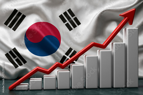 Growth of South Korea's economy shown with flag