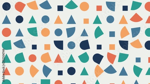 Colorful Geometric Shapes Motion Background with Dynamic Pattern for Creative Design.