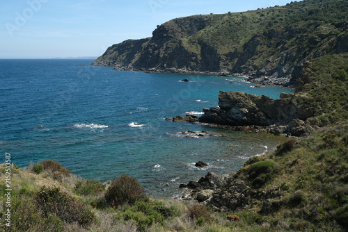 Beautiful Mediterranean seascape with rocky coast near Banyuls-sur-Mer