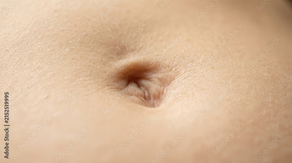 Fototapeta premium Extreme closeup view of normal human skin and belly button.