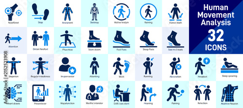 Human Movement Analysis Icon Collection For Sports Fitness