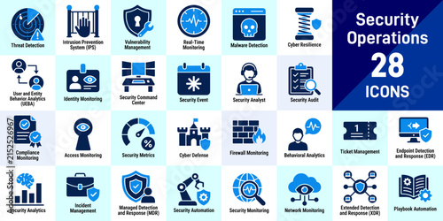 Security Operations Center Icon Collection For Cybersecurity