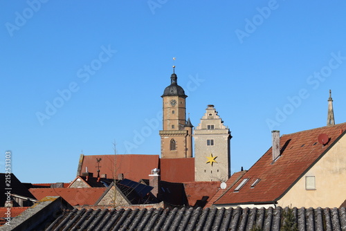 Blick auf die St. Bartholomäus Kirche in Volkach.