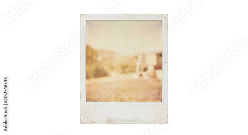 Foto Vintage instant photo with faded colors and aged paper texture