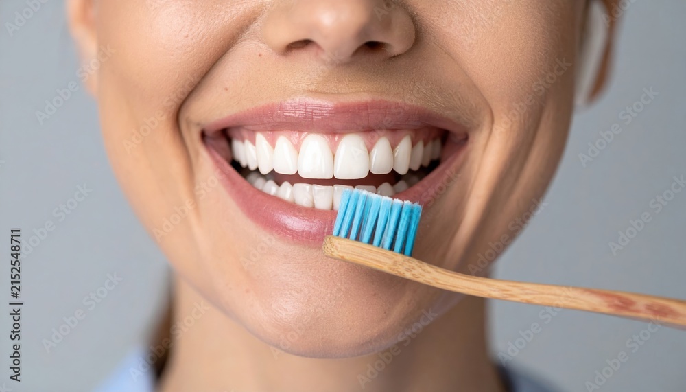 Fototapeta premium Healthy smile after brushing teeth