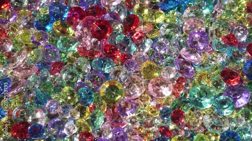 Colorful Sparkling Gemstones Background with Shining Crystal Diamonds.