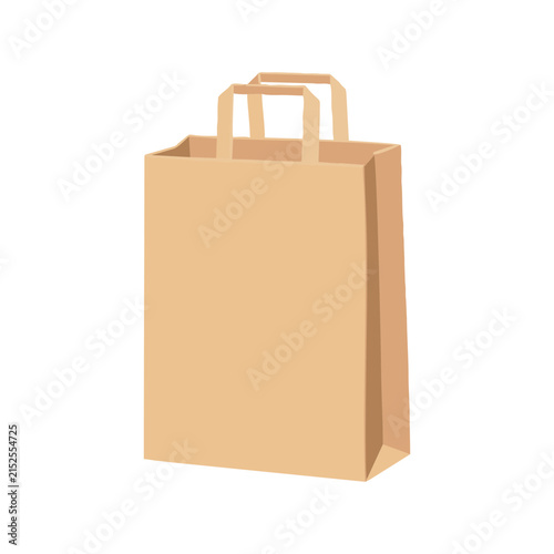 brown paper bag isolated