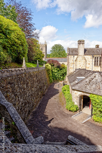 Historic Gabled Estate Architecture and Servants Wing Facade