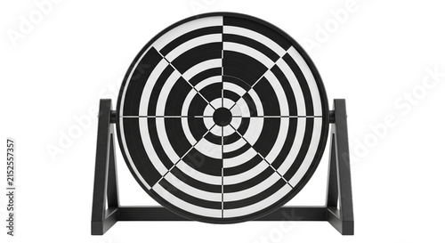 Fotografie Circular target with black and white concentric rings on a stand