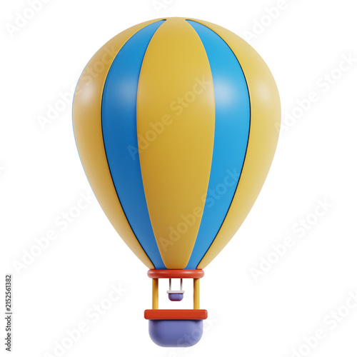 Fotografía 3D Striped Hot Air Balloon