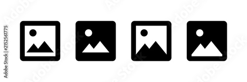 Foto image picture icons , photo album gallery icon set in outline and filled styles : perfect for photo, gallery, media, and upload design projects for web and app UI