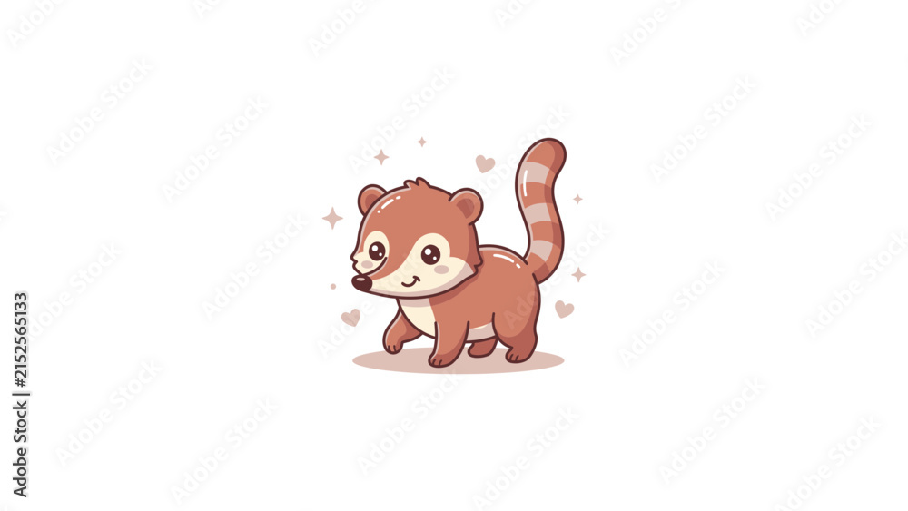 Fototapeta premium Cute red panda character illustration.