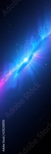 Astounding plasma arc illuminates dark cosmic background, galaxy, bright