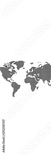 Simple black dots world map on white background, map, landmasses